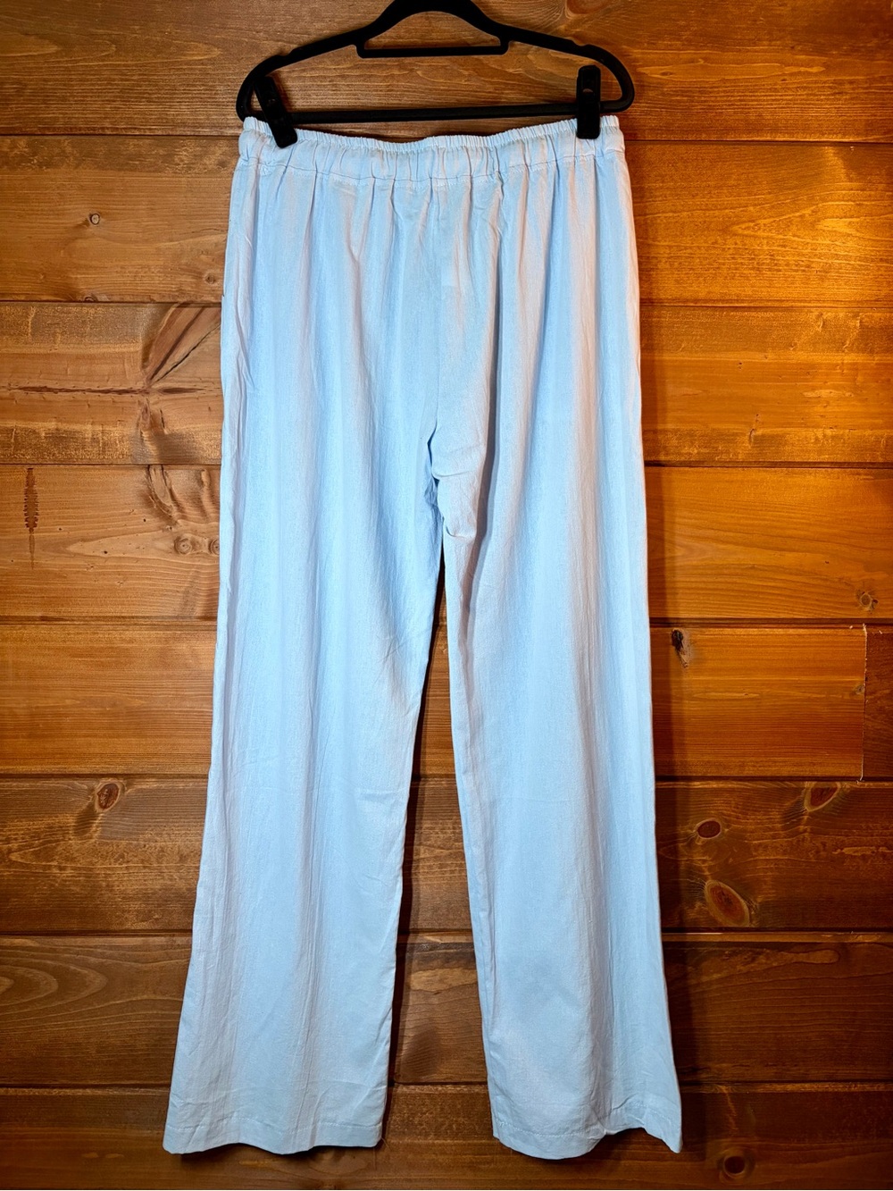 Amazon Women's Light Blue Cotton Linen Blend Pajama Lounge Pants Size Large πΈ - Picture 6 of 8